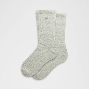 NWT Lululemon Unisex Fuzzy Crew Socks Size M Jade Grey